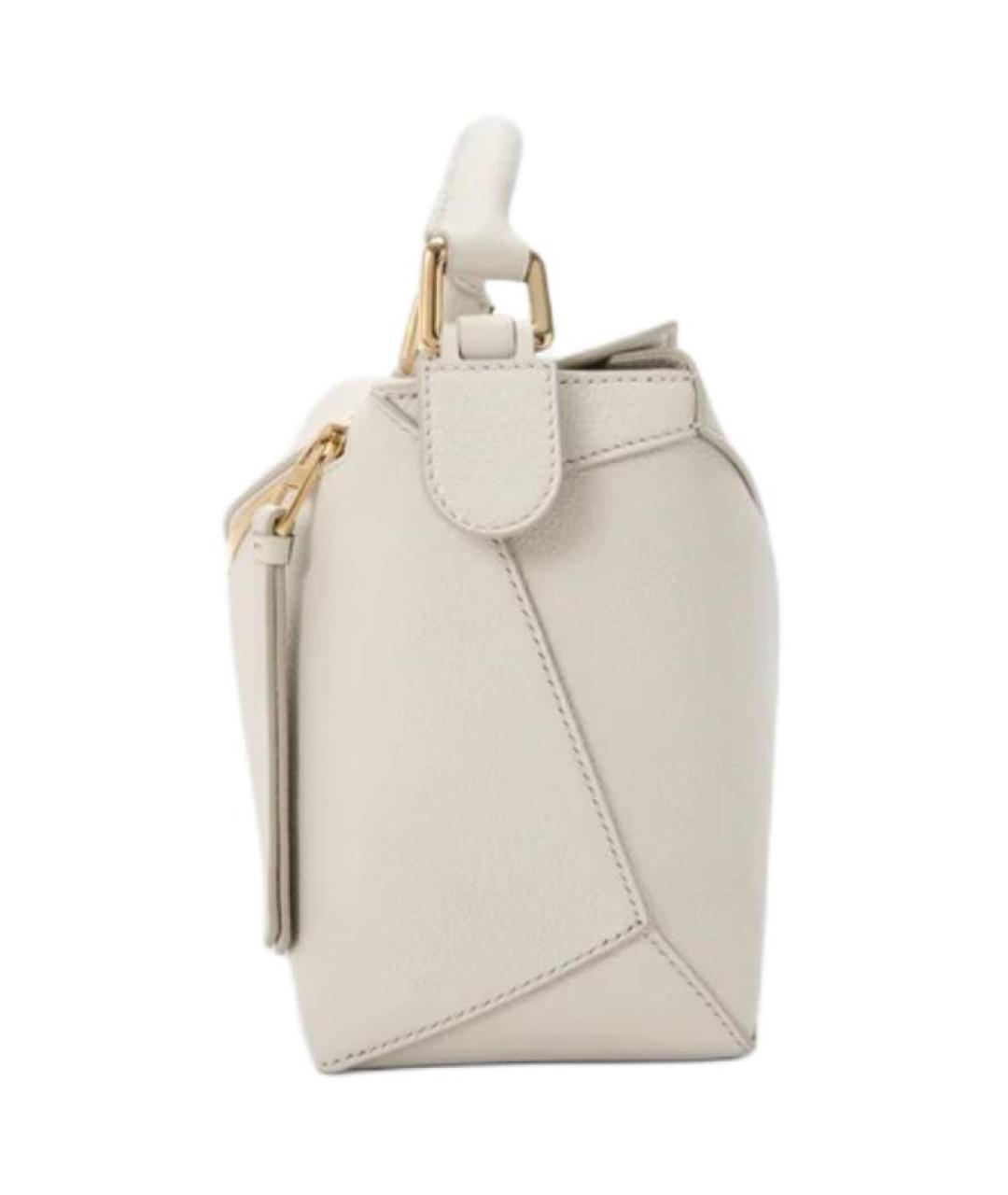 LOEWE Белая кожаная сумка через плечо, фото 5
