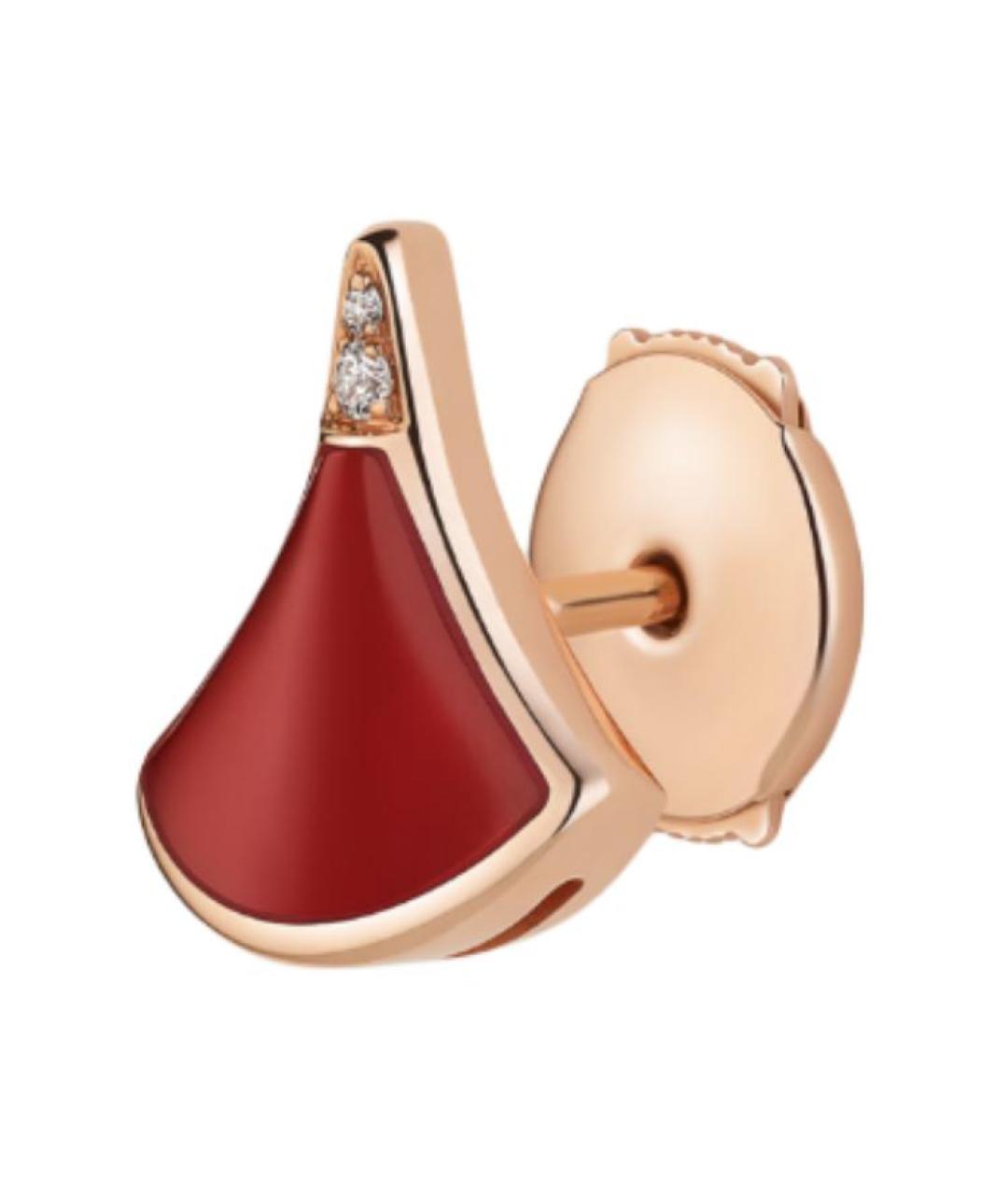 BVLGARI Красные серьги из розового золота, фото 3