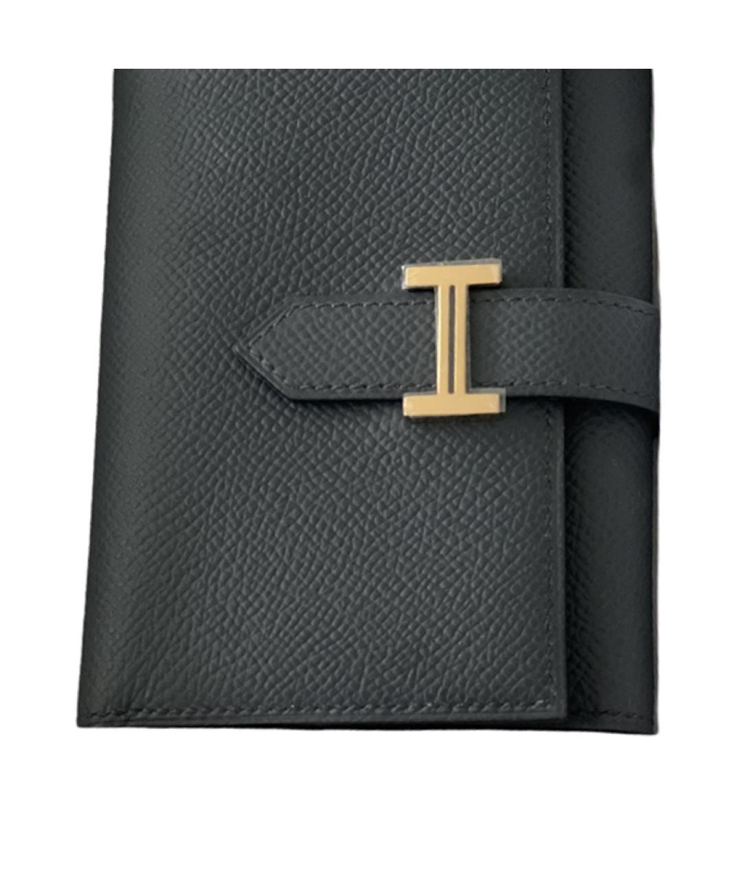 HERMES Черный кожаный кошелек, фото 2