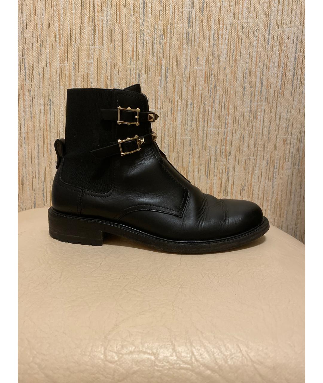 VALENTINO Черные кожаные ботинки, фото 6