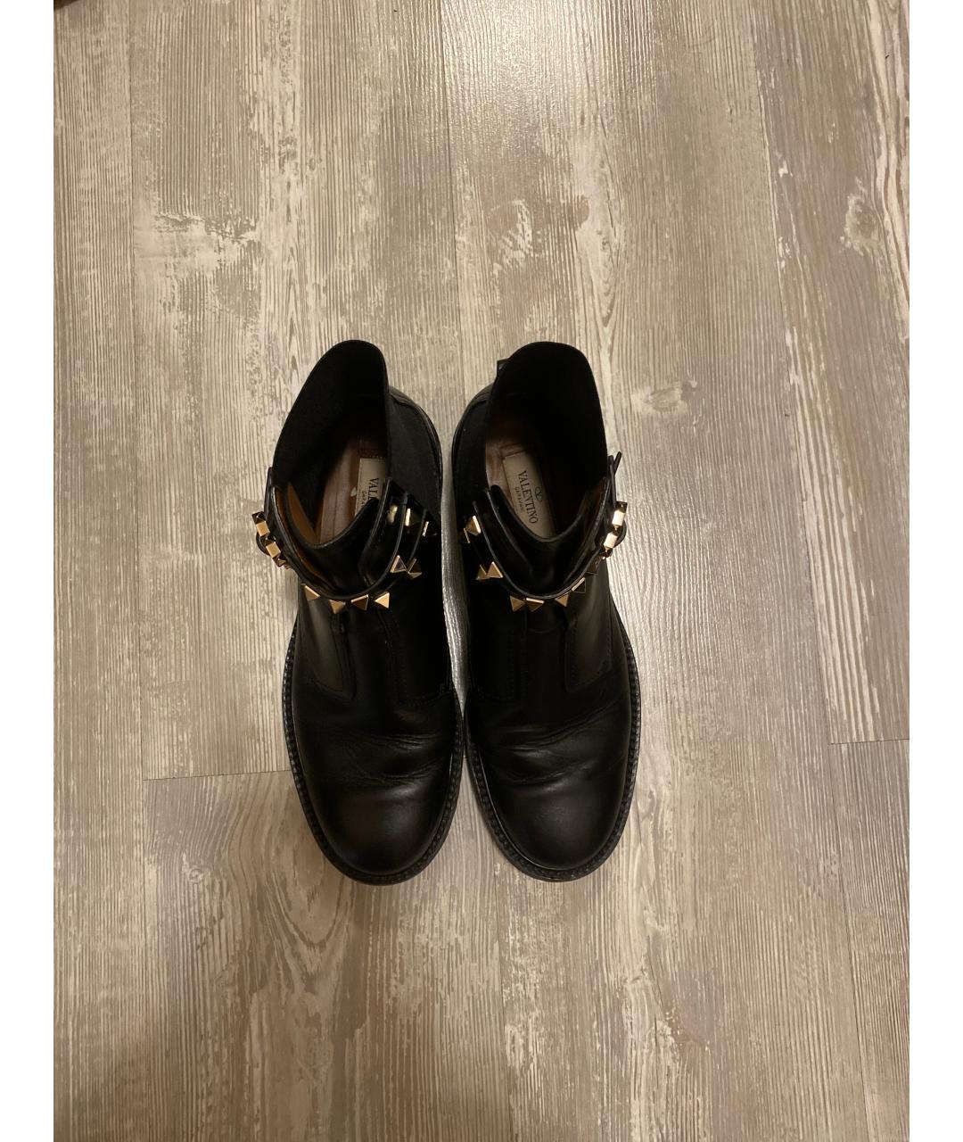 VALENTINO Черные кожаные ботинки, фото 3