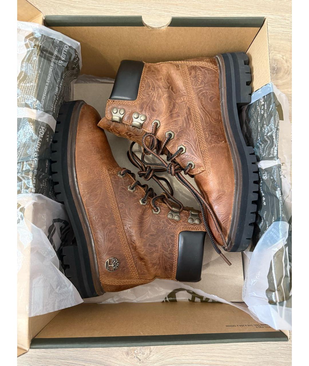 TIMBERLAND Коричневые кожаные ботинки, фото 6