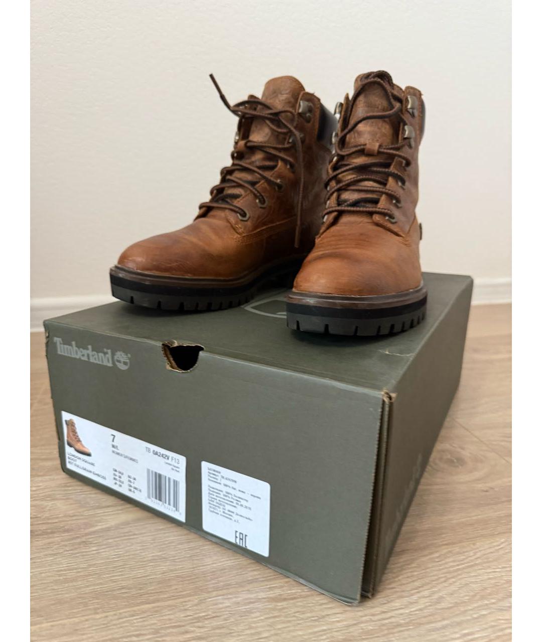TIMBERLAND Коричневые кожаные ботинки, фото 2