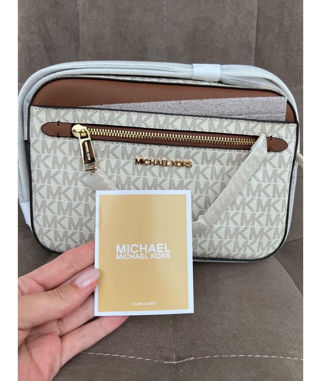 MICHAEL KORS Бежевая сумка через плечо, фото 5