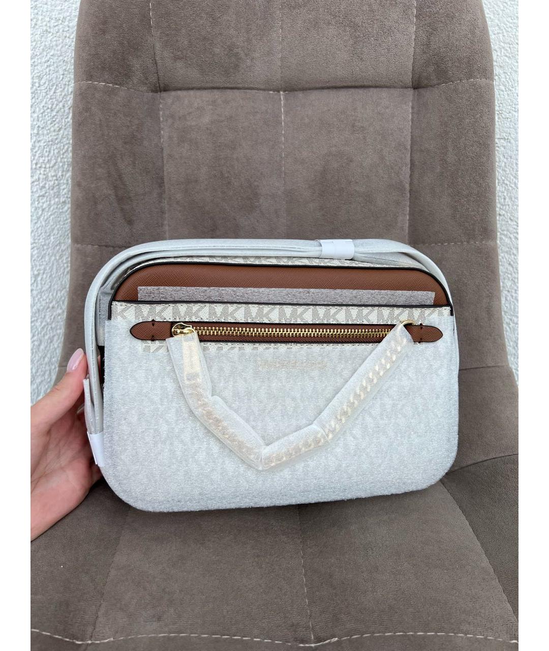 MICHAEL KORS Бежевая сумка через плечо, фото 7