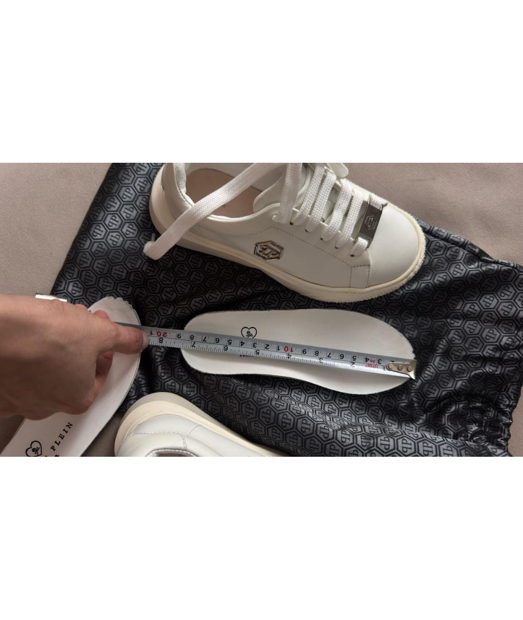 PHILIPP PLEIN Белые кожаные кеды, фото 6
