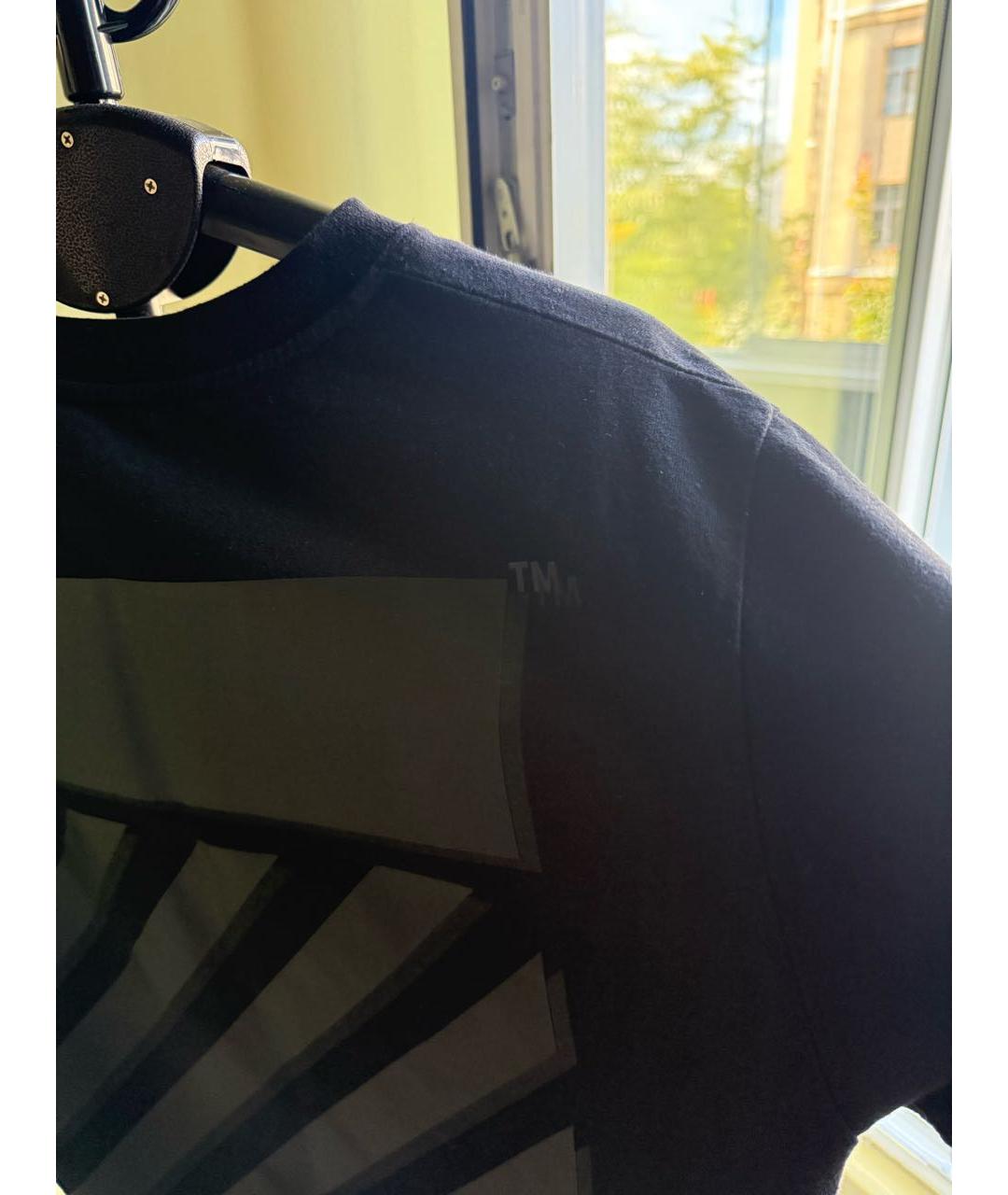 OFF-WHITE Черная хлопковая футболка, фото 4