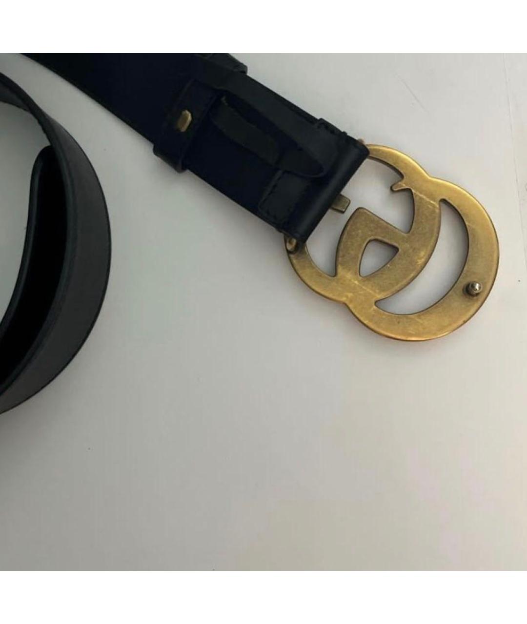 GUCCI Черный кожаный ремень, фото 2