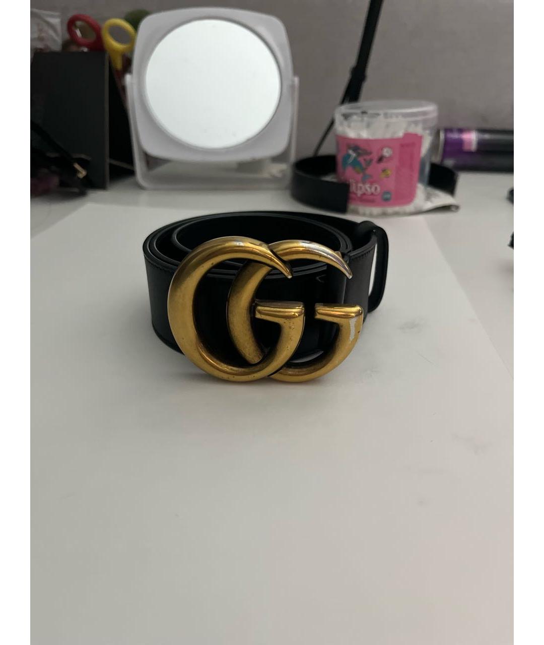 GUCCI Черный кожаный ремень, фото 5