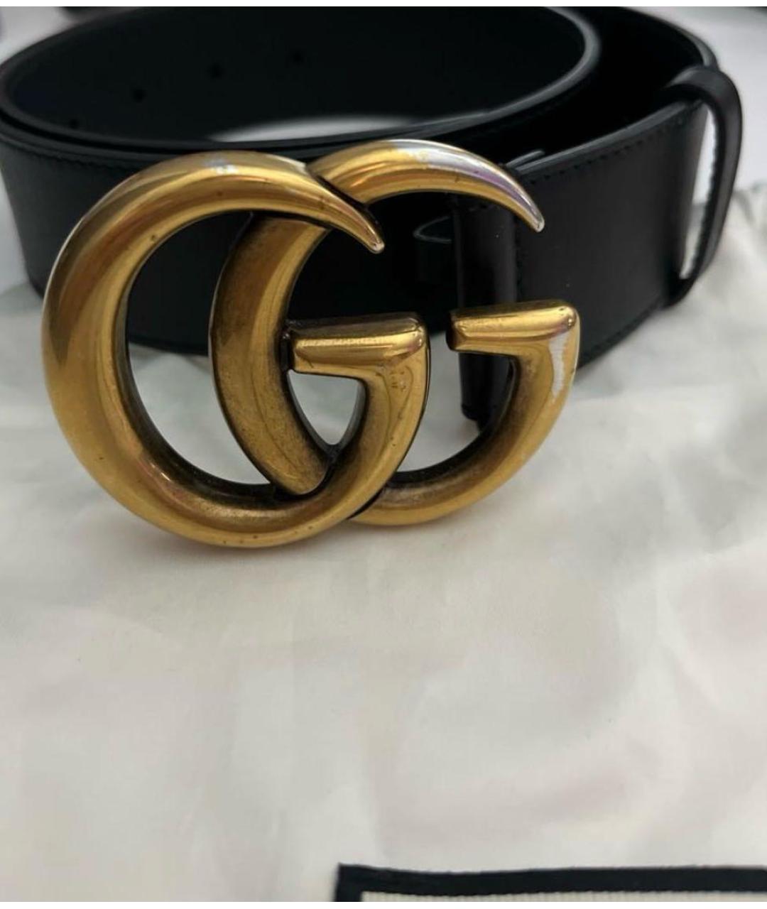 GUCCI Черный кожаный ремень, фото 4