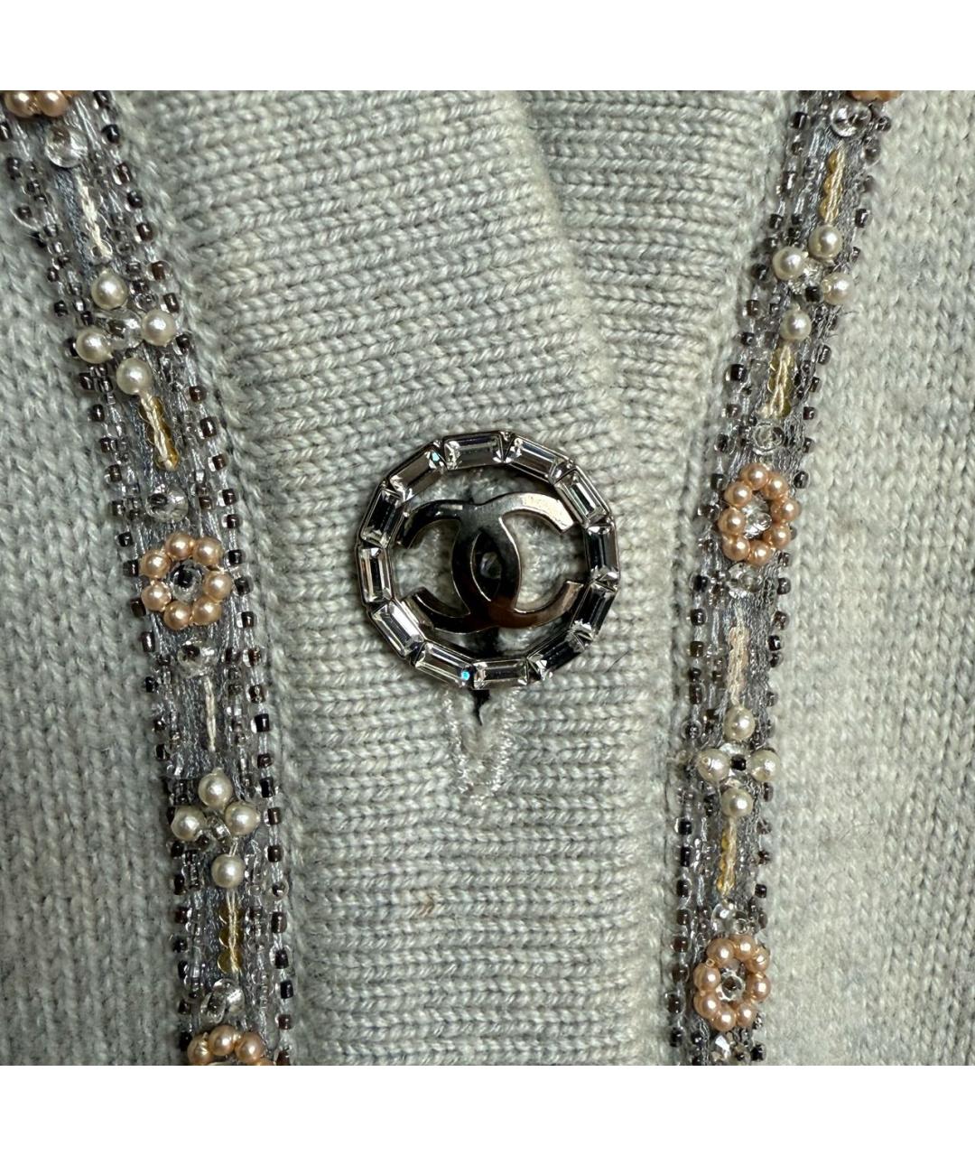 CHANEL Серый кашемировый кардиган, фото 2