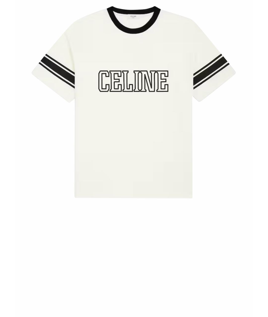 CELINE Белая хлопковая футболка, фото 1