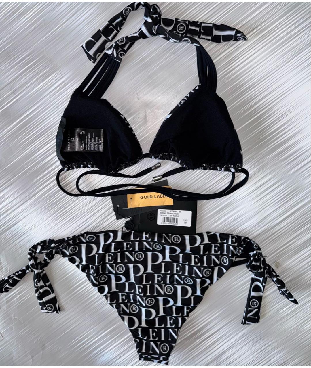 PHILIPP PLEIN Черный полиэстеровый купальник, фото 5