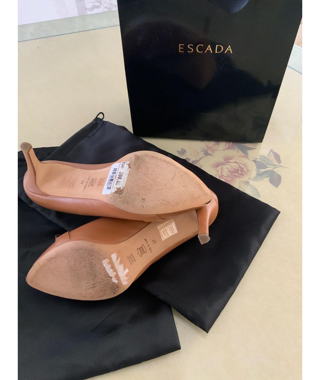 ESCADA Бежевые кожаные туфли, фото 7