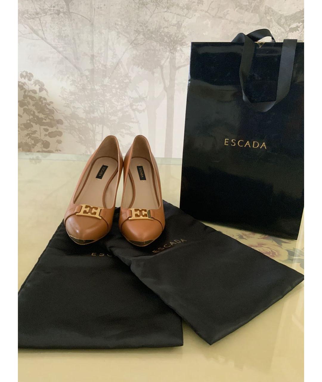 ESCADA Бежевые кожаные туфли, фото 5