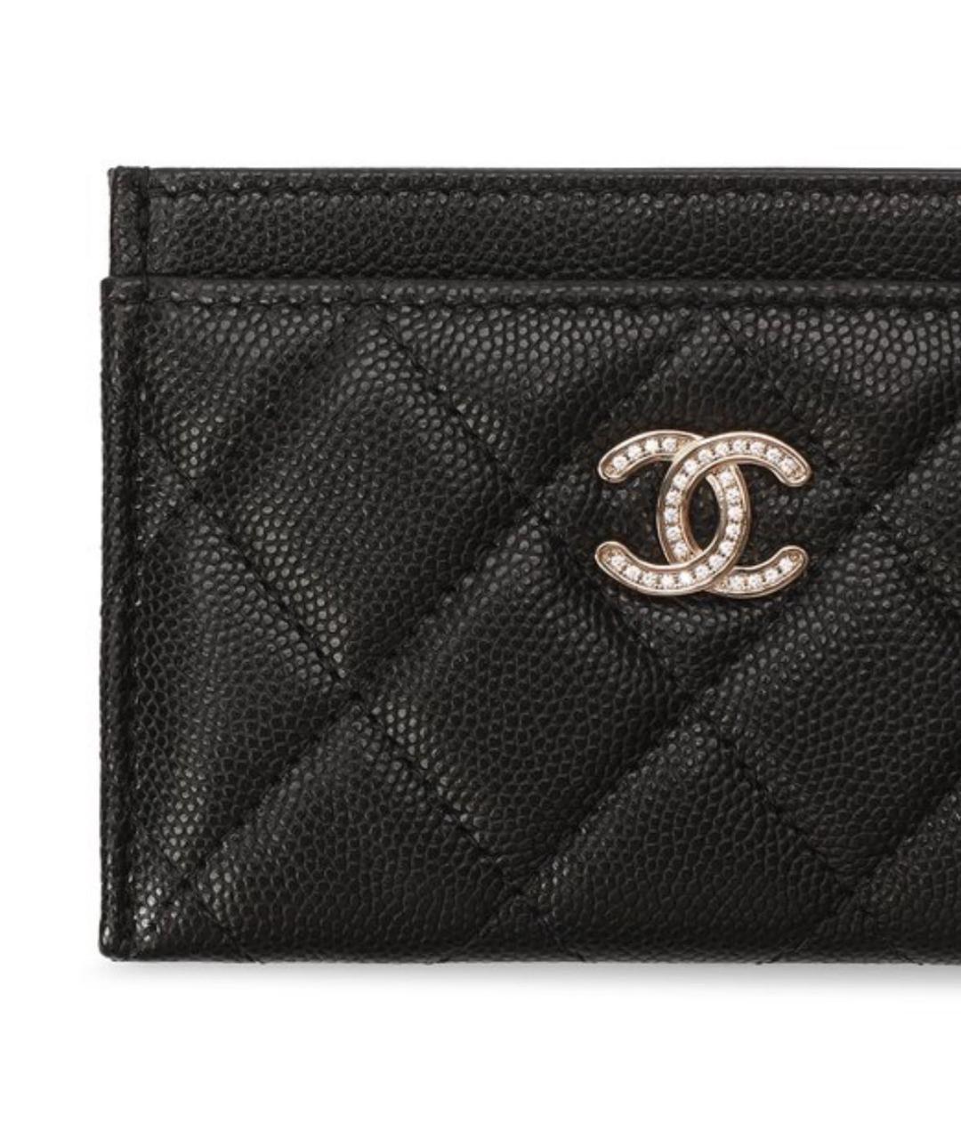 CHANEL Черный кожаный кардхолдер, фото 4