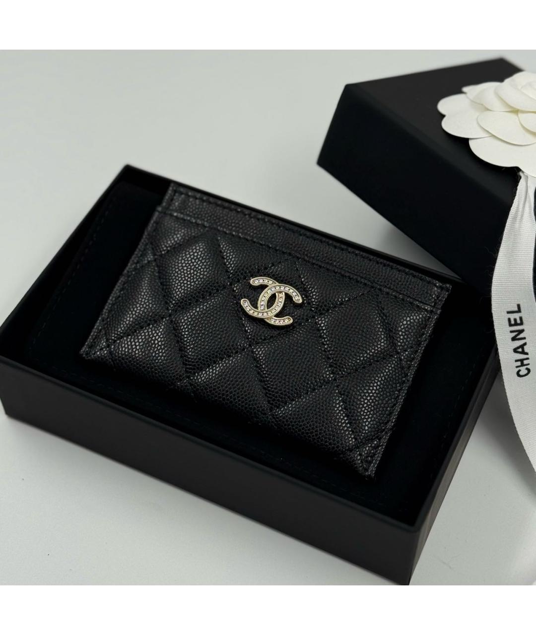 CHANEL Черный кожаный кардхолдер, фото 6