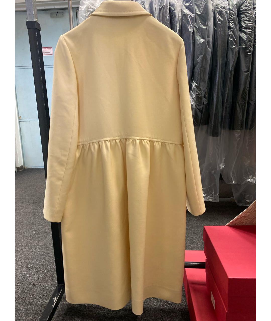 VALENTINO Желтое шерстяное пальто, фото 2