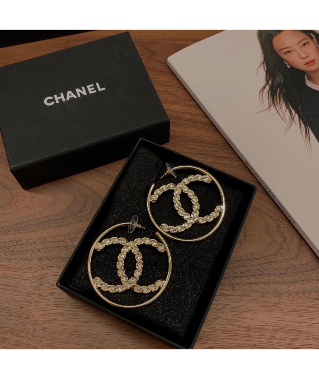 CHANEL Золотые серьги, фото 3