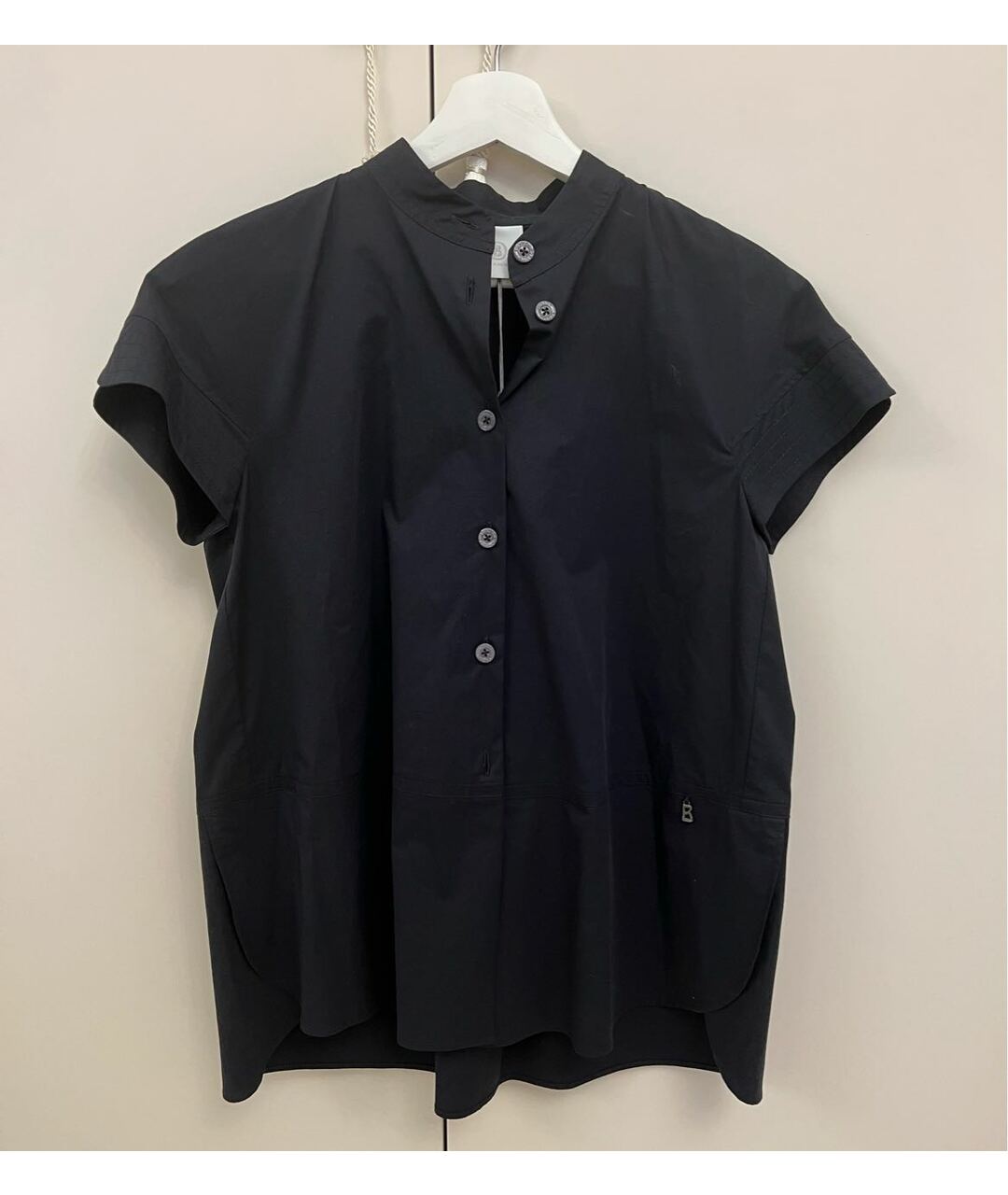 BOGNER Черная хлопко-эластановая рубашка, фото 4