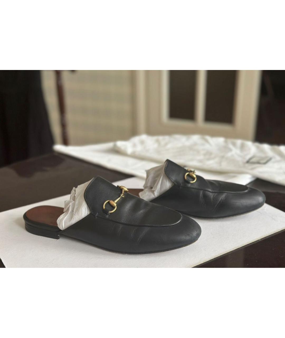 GUCCI Черные кожаные лоферы, фото 6