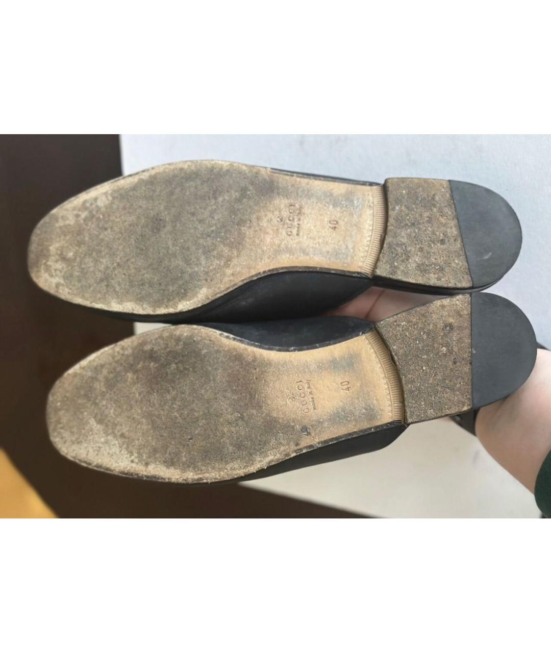 GUCCI Черные кожаные лоферы, фото 5