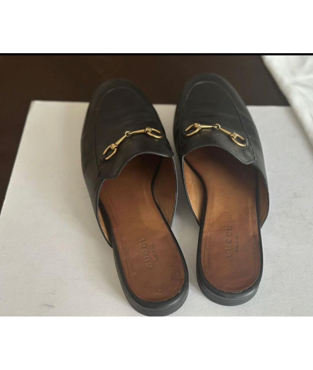 GUCCI Черные кожаные мюли, фото 6