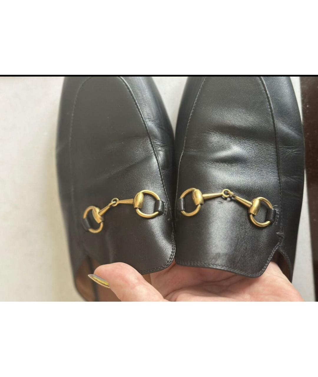 GUCCI Черные кожаные мюли, фото 4