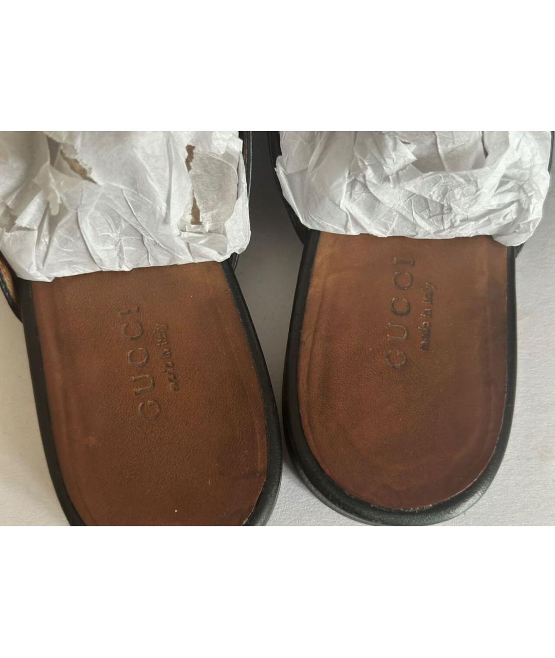 GUCCI Черные кожаные мюли, фото 3