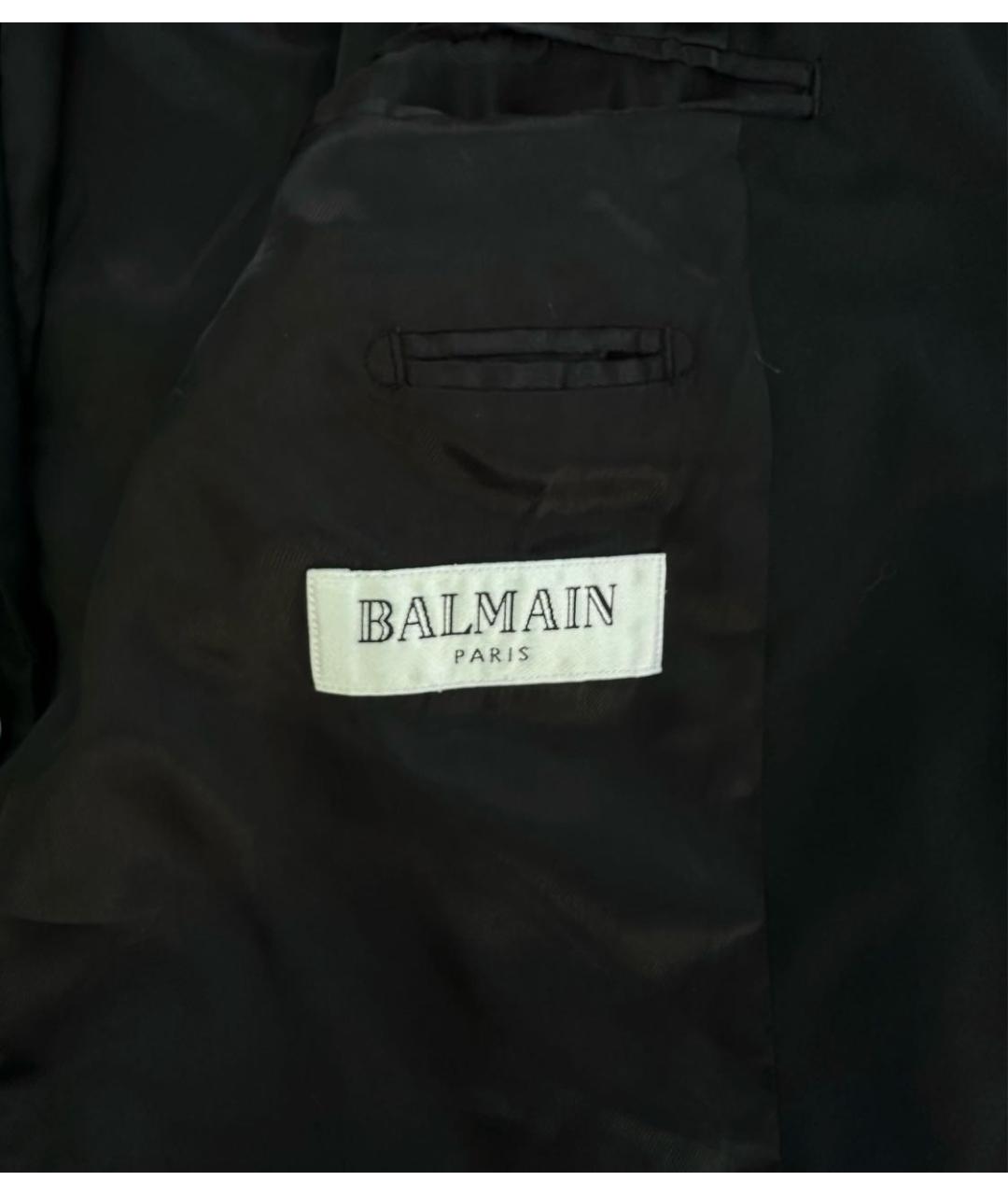 BALMAIN Черный шерстяной пиджак, фото 6
