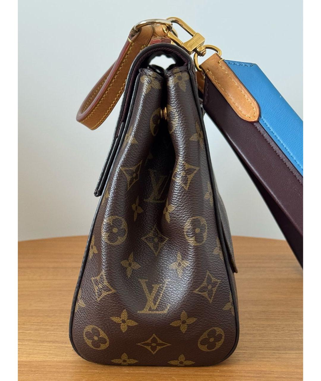 LOUIS VUITTON Коричневая кожаная сумка с короткими ручками, фото 8