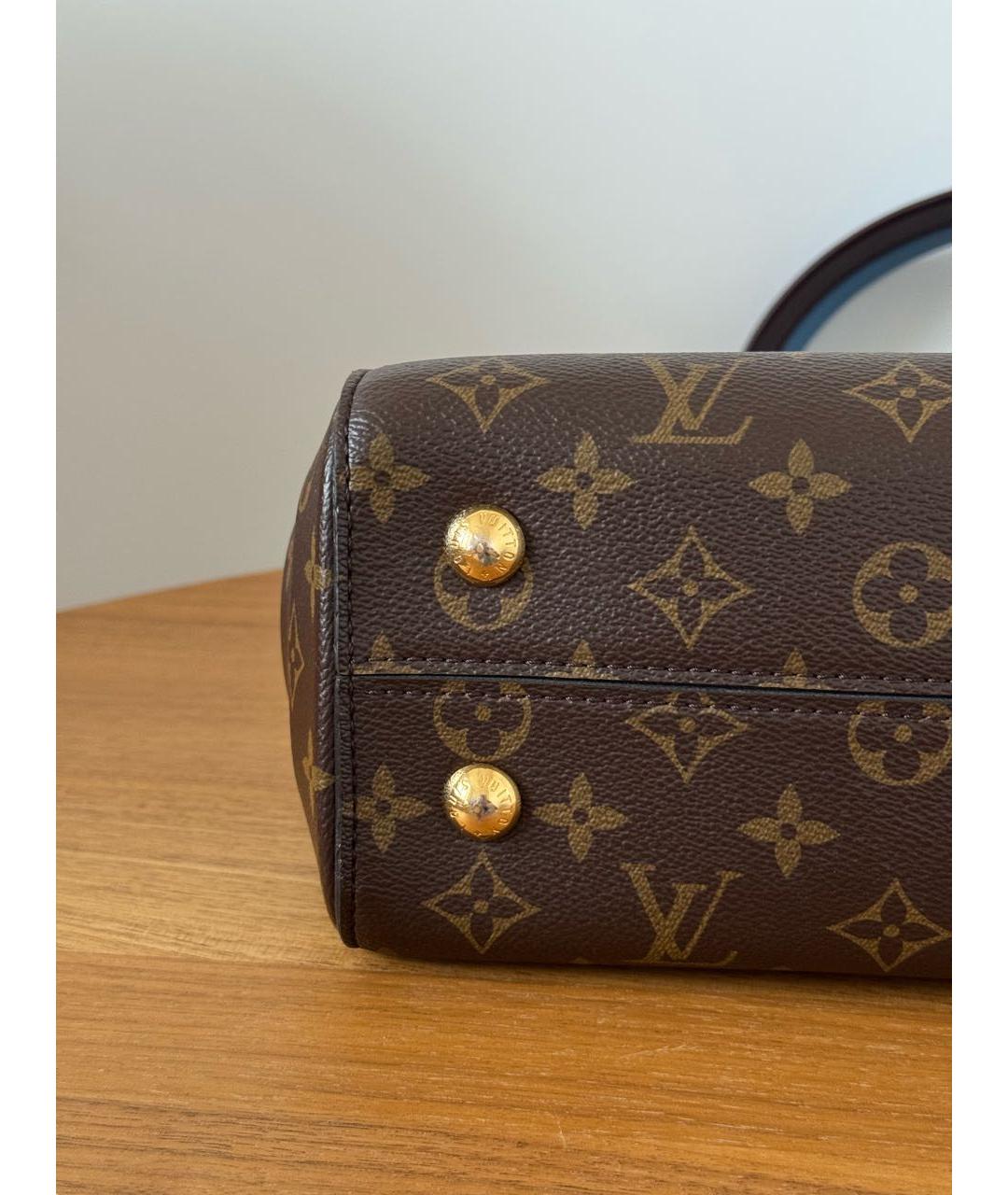 LOUIS VUITTON Коричневая кожаная сумка с короткими ручками, фото 5