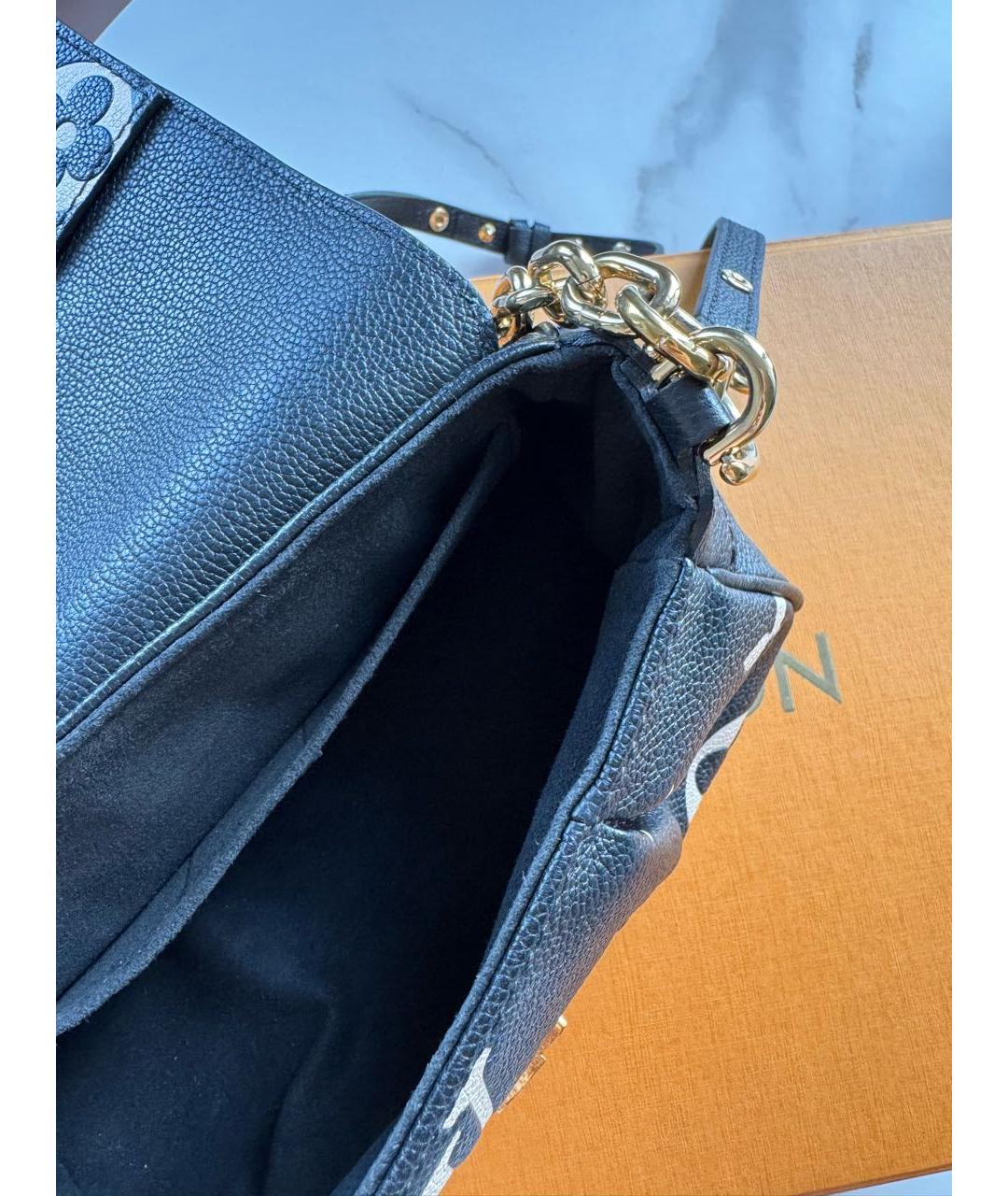 LOUIS VUITTON Черная кожаная сумка через плечо, фото 4