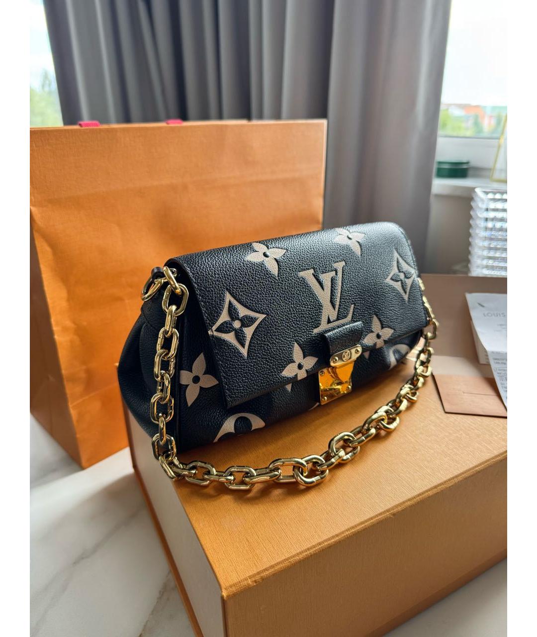 LOUIS VUITTON Черная кожаная сумка через плечо, фото 2