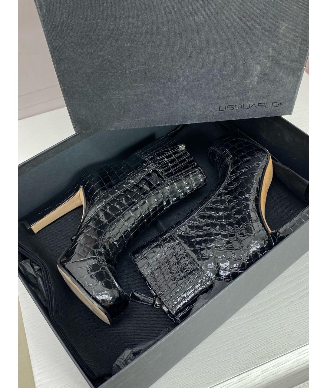DSQUARED2 Черные кожаные сапоги, фото 5