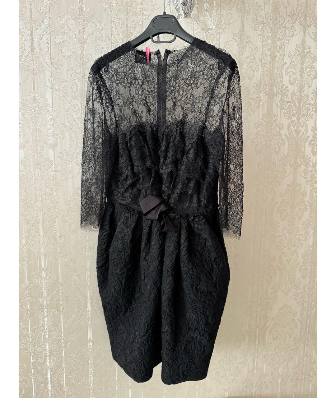 LANVIN Черное шерстяное коктейльное платье, фото 5