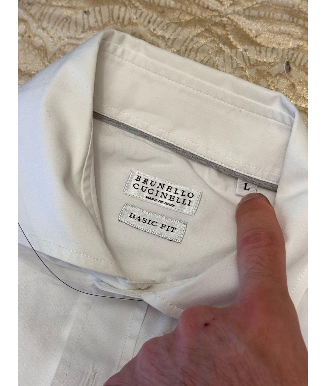 BRUNELLO CUCINELLI Белая хлопковая классическая рубашка, фото 3