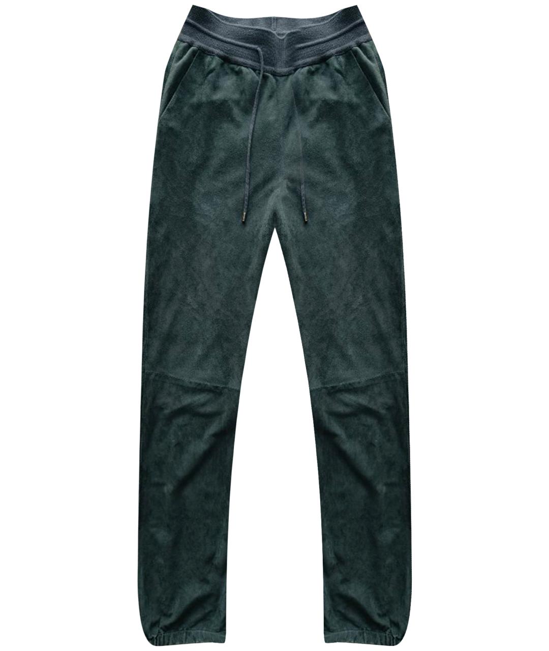 LORO PIANA Антрацитовые замшевые брюки узкие, фото 1