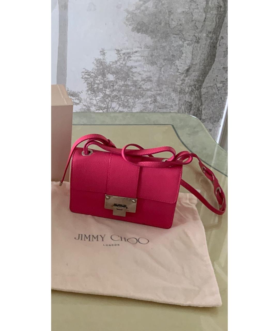 JIMMY CHOO Коралловая кожаная сумка через плечо, фото 2