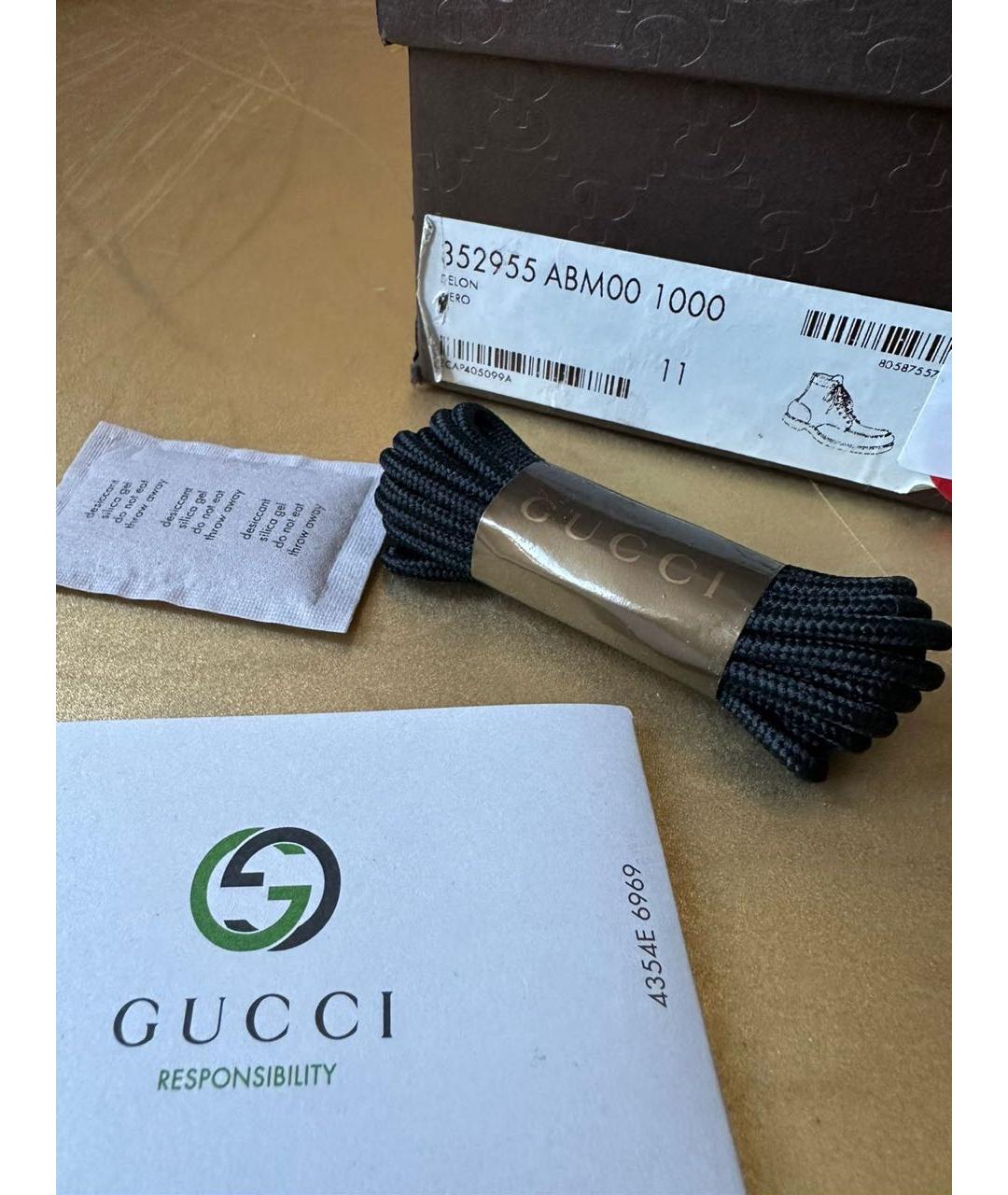 GUCCI Черные кожаные высокие ботинки, фото 7