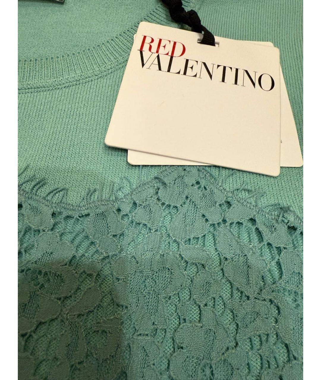 RED VALENTINO Бирюзовая вискозная блузы, фото 4