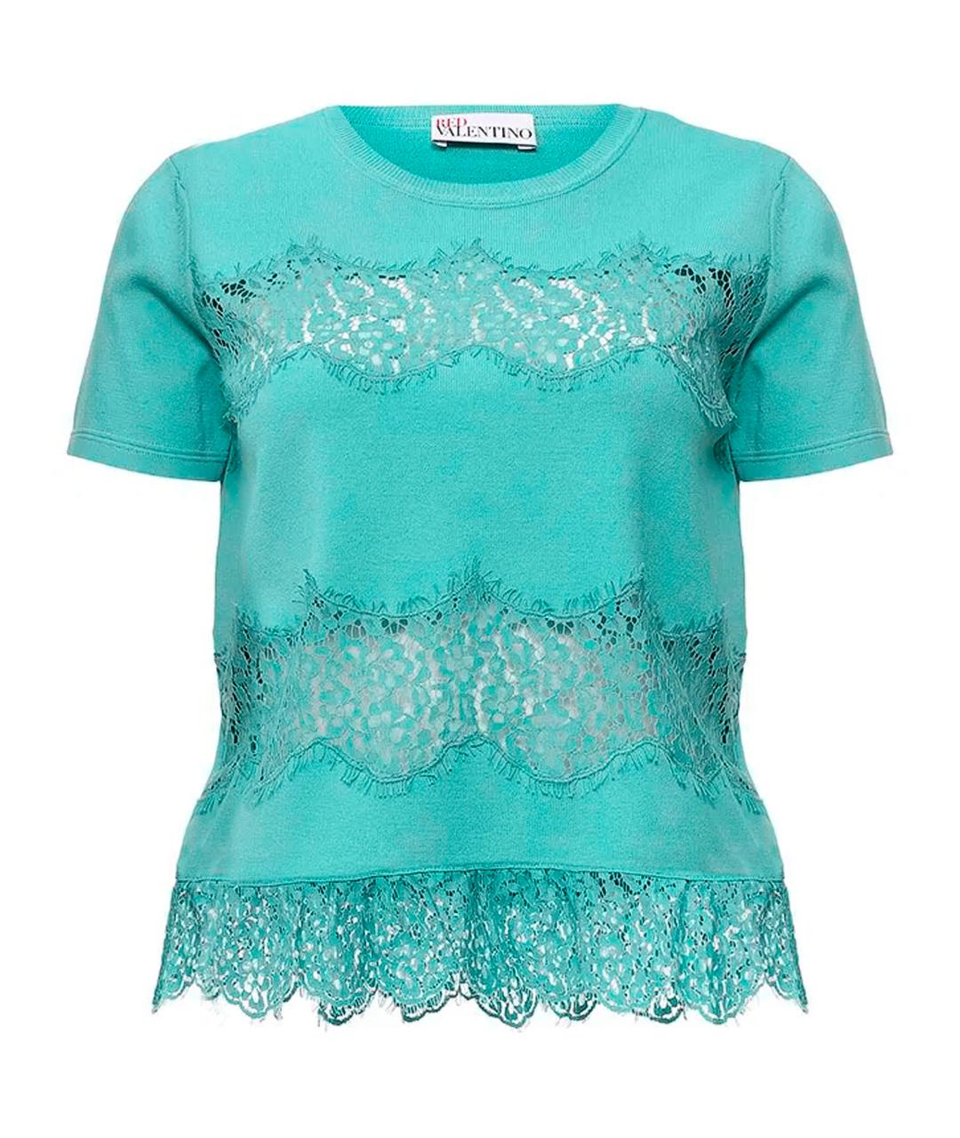 RED VALENTINO Бирюзовая вискозная блузы, фото 1