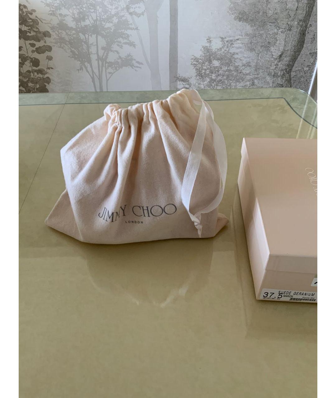 JIMMY CHOO Коралловые замшевые босоножки, фото 8