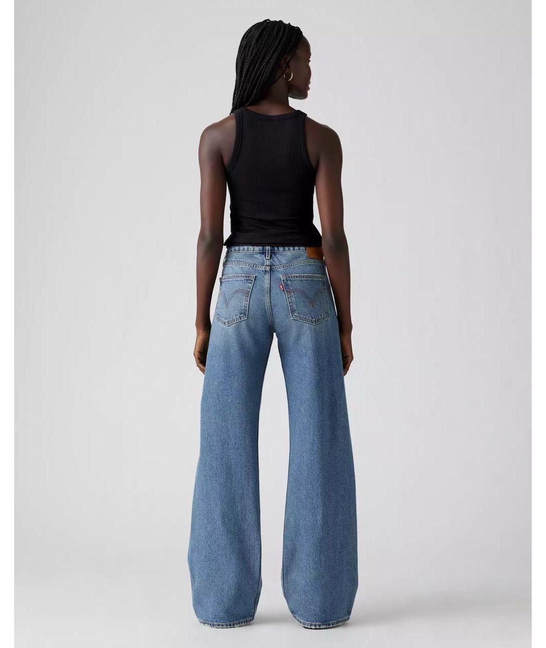 LEVI'S Синие хлопковые прямые джинсы, фото 5