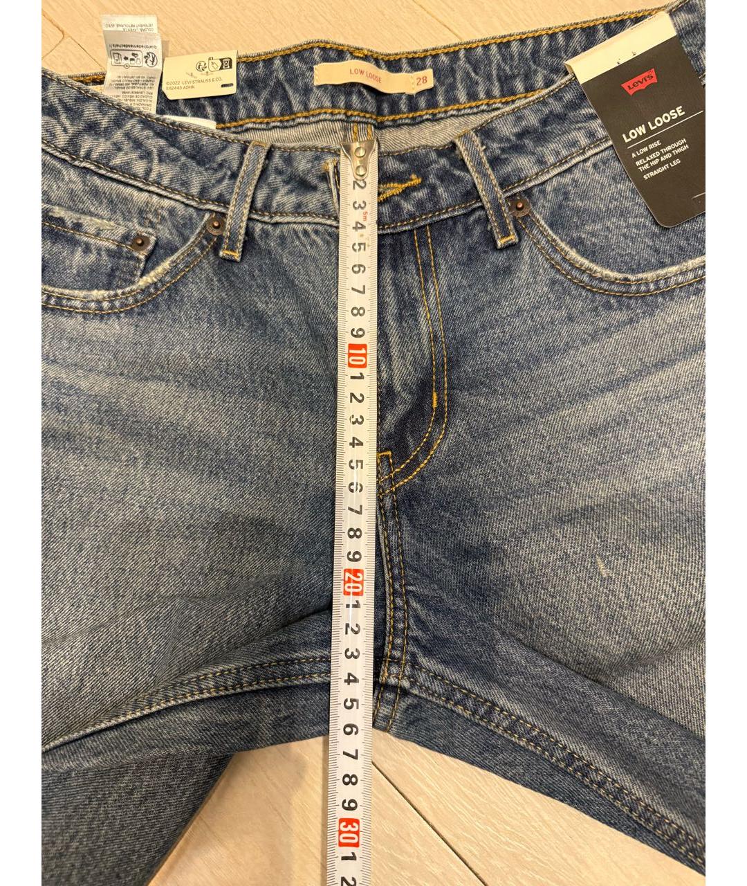 LEVI'S Синие хлопковые прямые джинсы, фото 8