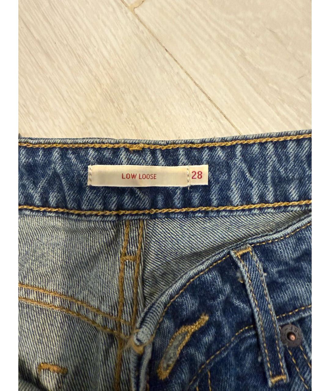 LEVI'S Синие хлопковые прямые джинсы, фото 3