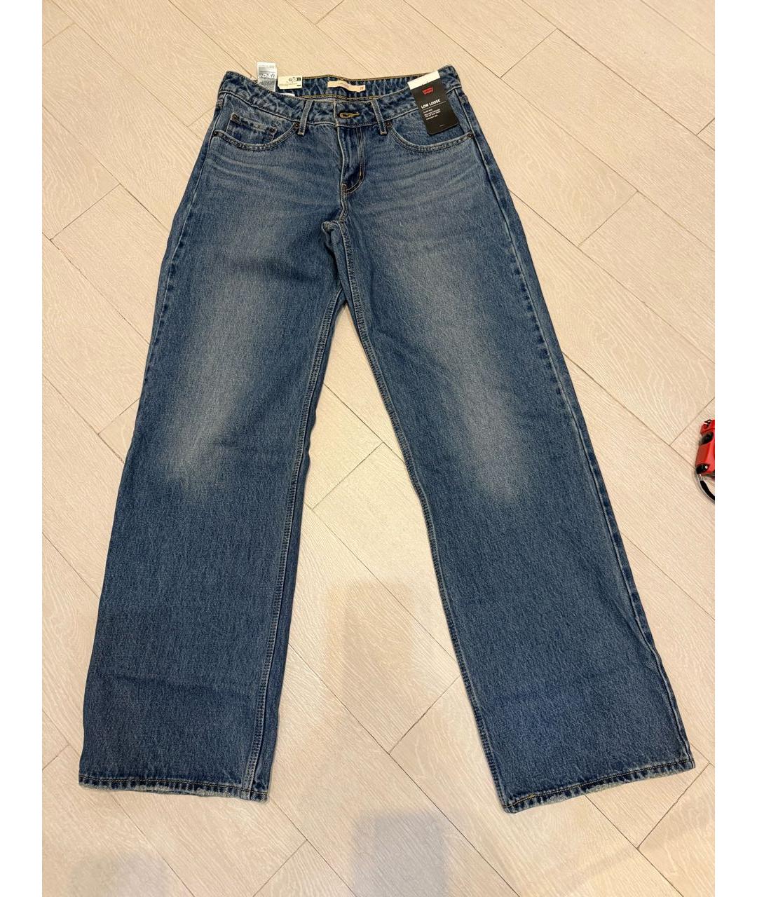 LEVI'S Синие хлопковые прямые джинсы, фото 9