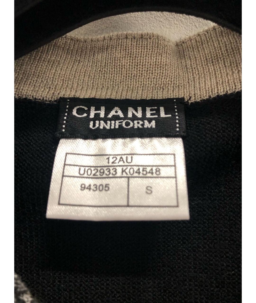 CHANEL Черный шерстяной кардиган, фото 2
