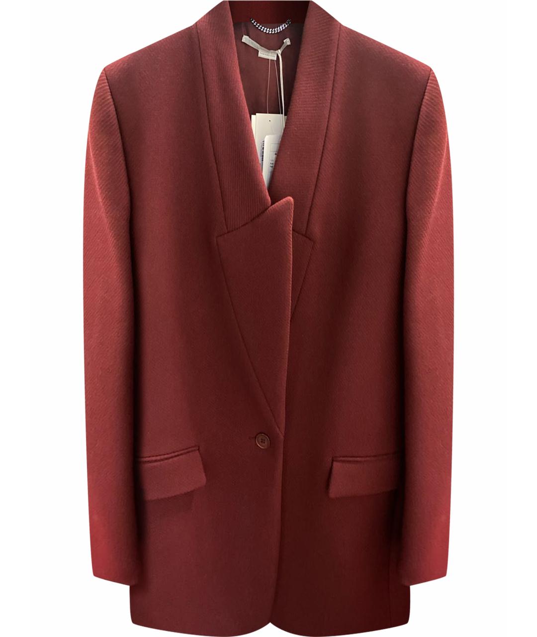 STELLA MCCARTNEY Бордовое шерстяное пальто, фото 1