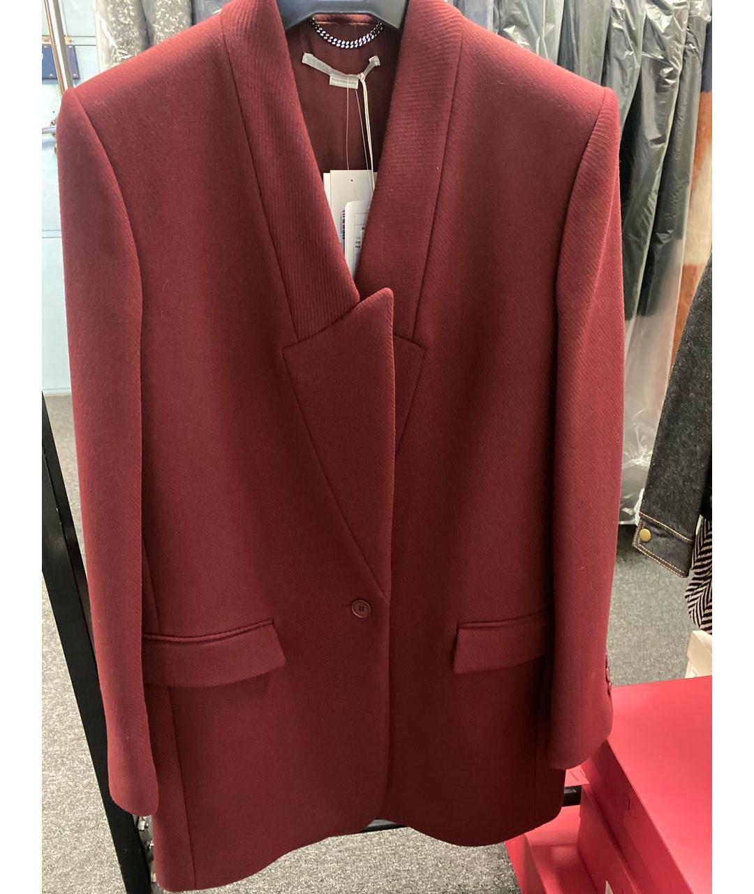 STELLA MCCARTNEY Бордовое шерстяное пальто, фото 5